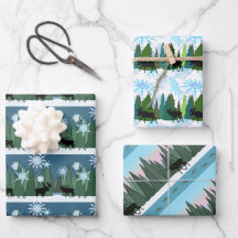 Papier d'enveloppement de vacances d'hiver pour l'