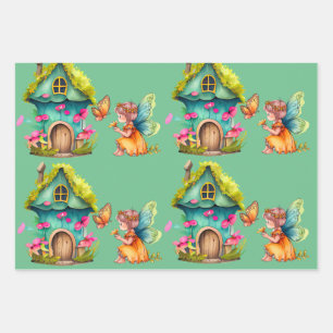 Papier d'enveloppement de variétés de fées mignonn
