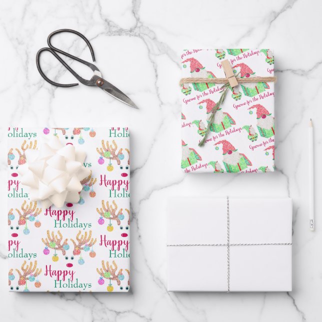 Papier d'enveloppement de variétés de vacances (Recto)