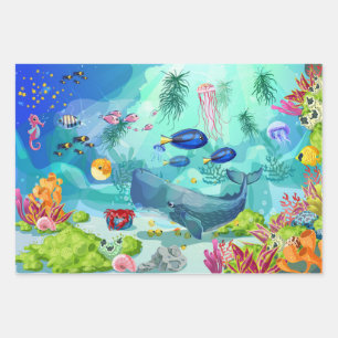 Papier d'enveloppement de vie aquatique