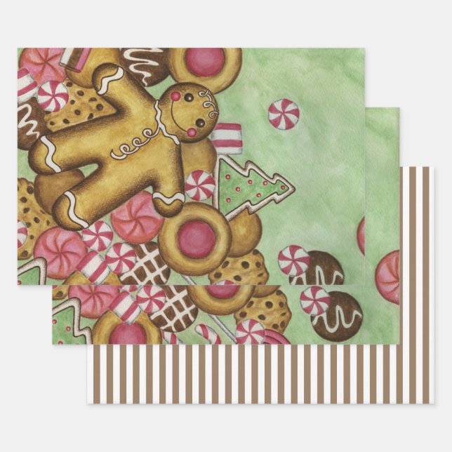 Papier d'enveloppement des cookies de Noël (Lot)
