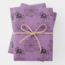 Papier d'enveloppement d'Halloween à l'araignée ro
