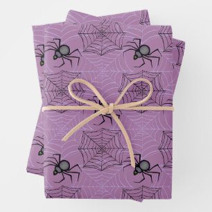 Papier d'enveloppement d'Halloween à l'araignée ro