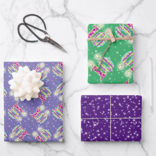Papier d'enveloppement du 10e anniversaire violet 