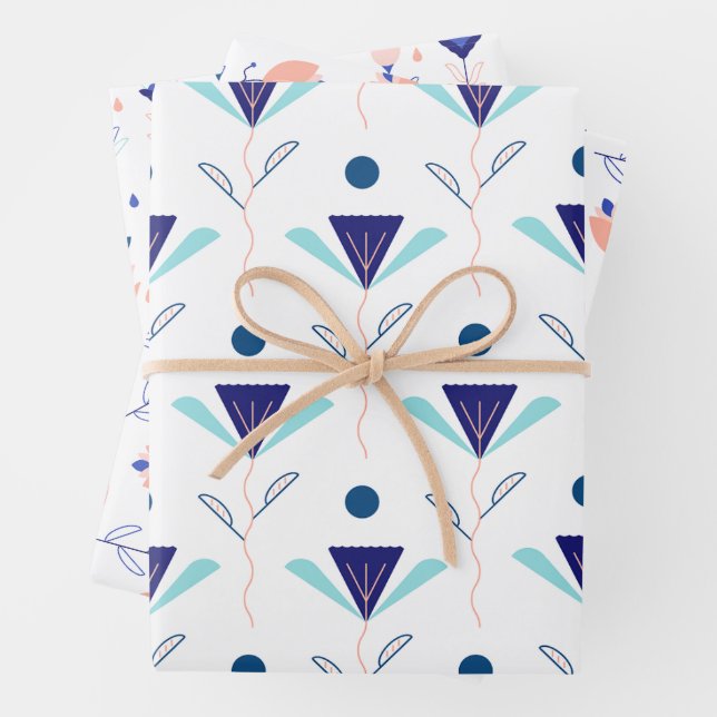 Papier d'enveloppement floral de printemps moderne (En situation)