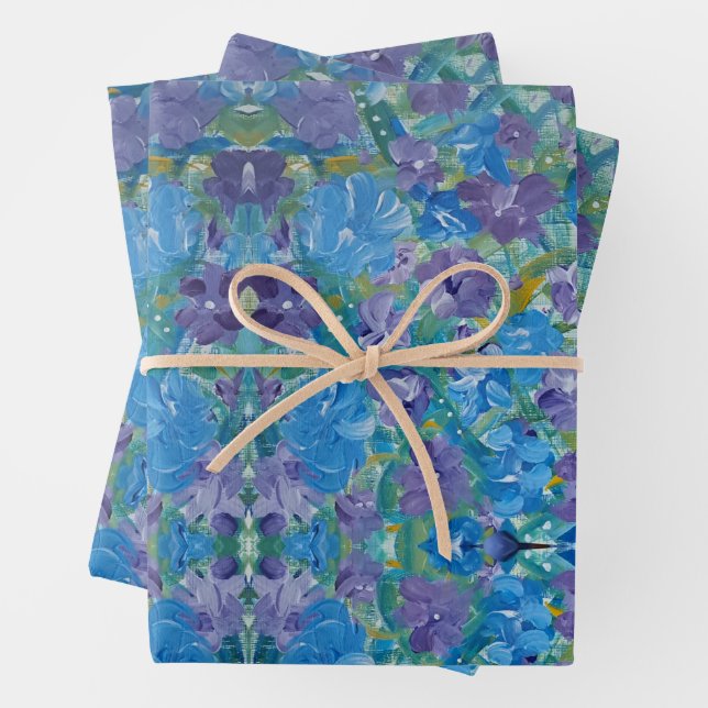 Papier d'enveloppement floral Rose Lavendar (En situation)