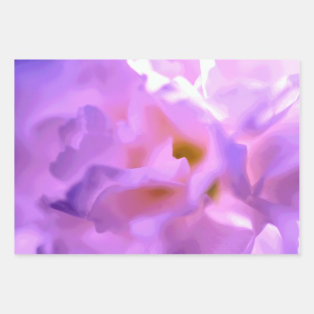 Papier d'enveloppement Floral Violet Feuille plate (Devant)