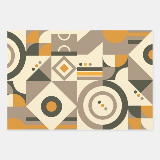 Papier d'enveloppement géométrique rétro-moderne (Devant)