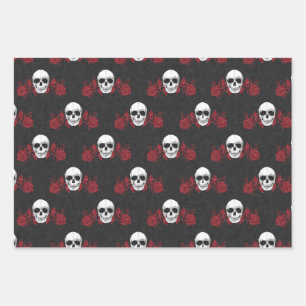 Papier d'enveloppement gothique rouge et noir