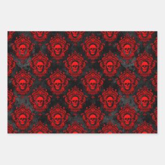 Papier d'enveloppement gothique rouge et noir