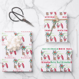 Papier d'enveloppement Hawaiian Père Noël Mele Kal