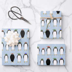 Papier d'enveloppement hivernal des pingouins