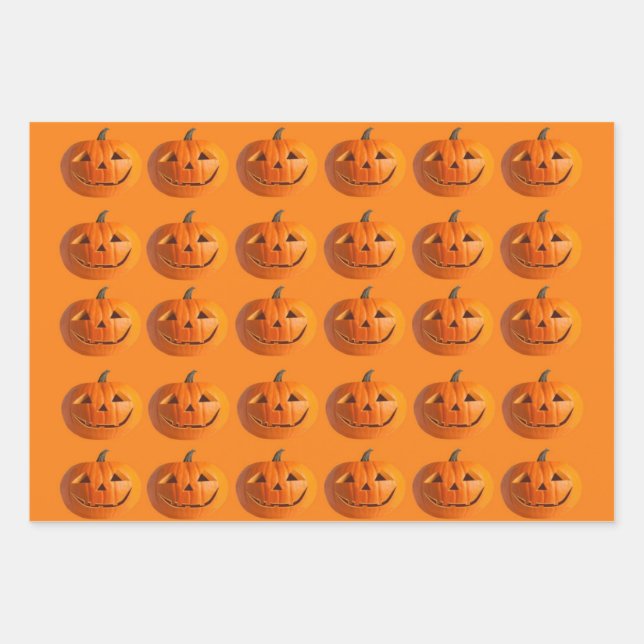 Papier d'enveloppement Jack-O-Lanterne (Devant 3)