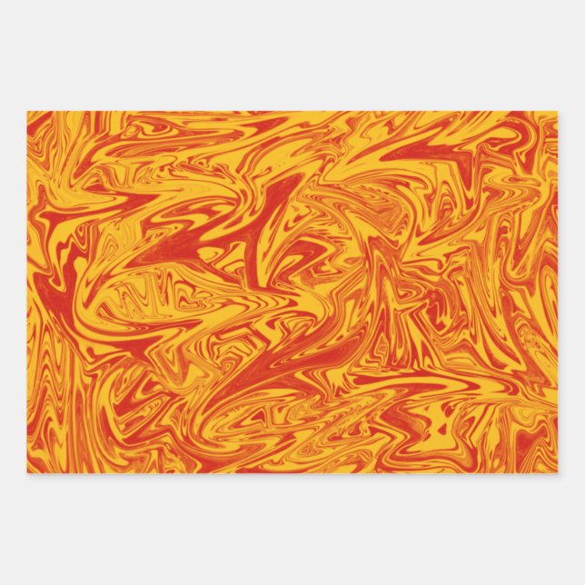 Papier d'enveloppement jaune et orange vif sauvage (Devant)
