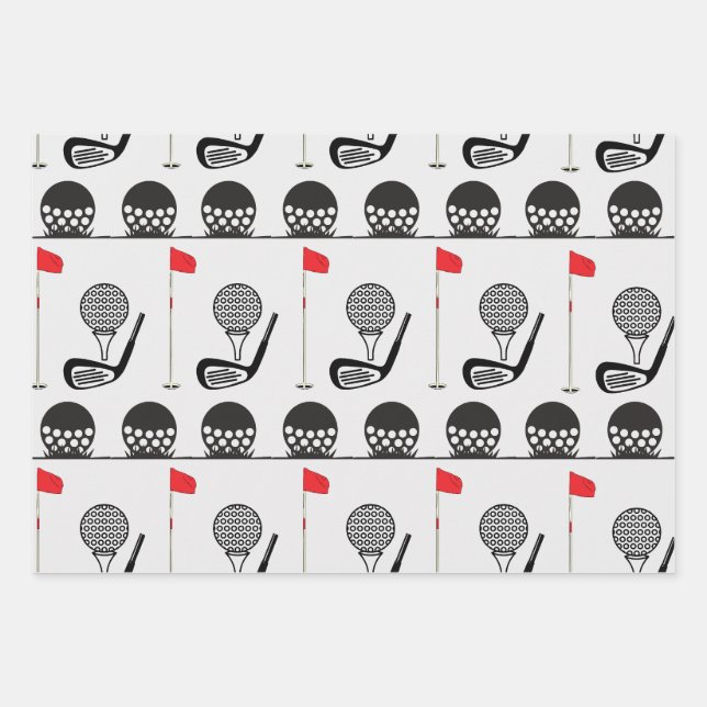 Papier d'enveloppement Motif de golf (Devant 3)