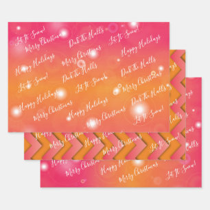 Papier d'enveloppement Motif rose et orange de No