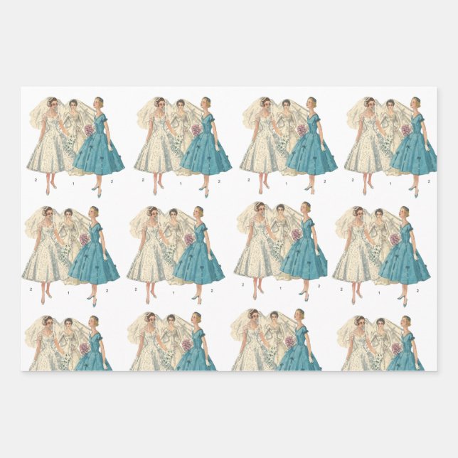 Papier d'enveloppement nuptial vintage (Devant)