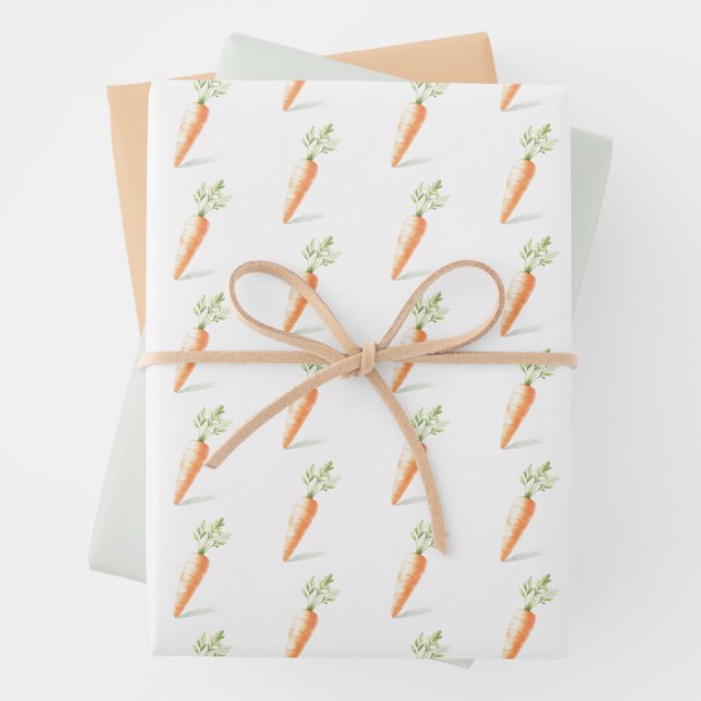 Papier d'enveloppement pâques de carottes (En situation)