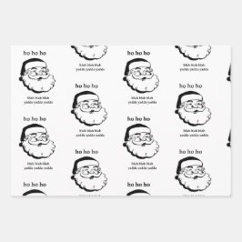 Papier d'enveloppement Père Noël Sarcastique noir 