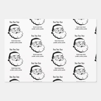 Papier d'enveloppement Père Noël Sarcastique noir 