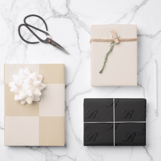 Papier d'enveloppement personnalisé neutre minimal (Recto)