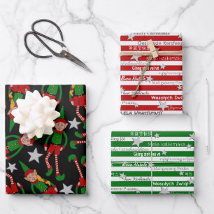 Papier d'enveloppement pour elfe de Noël