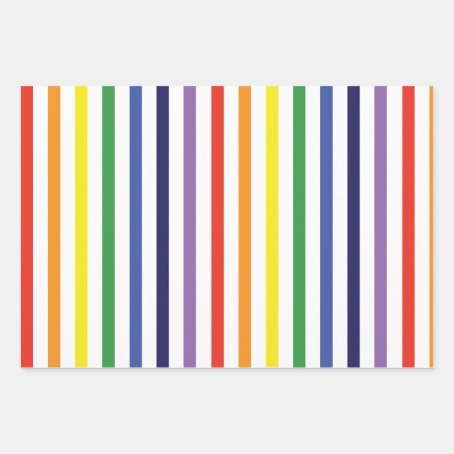Papier d'enveloppement Rainbow Stripes et Blue Dia (Devant)