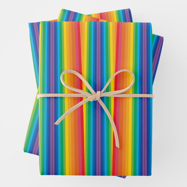 Papier d'enveloppement Retro Rainbows (En situation)