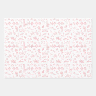 Papier d'enveloppement rose en toile de charleston