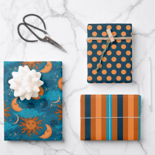 Papier d'enveloppement Soleil, Lune et Étoiles Jeu