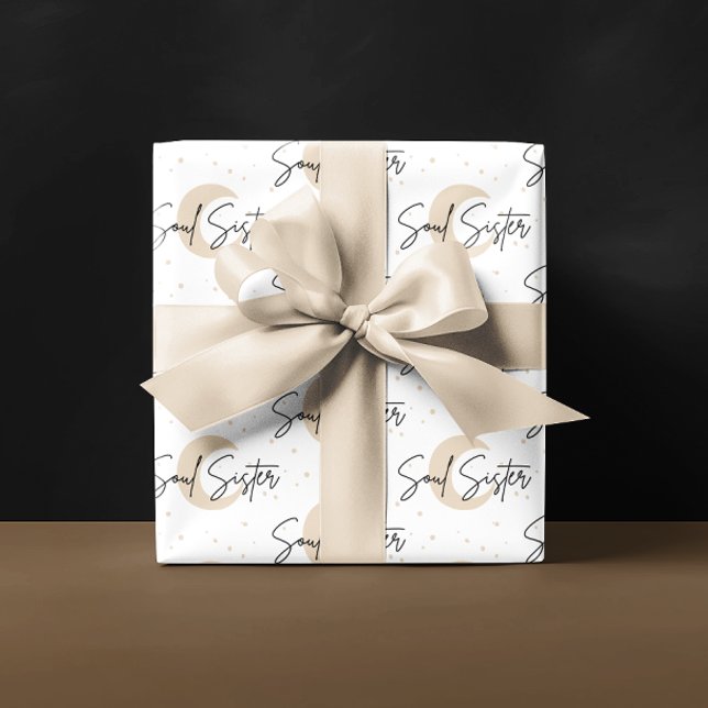Papier d'enveloppement Soul Soeur Jeu de 3 feuille (Celebrate your soul sister with this moon wrapping paper set! )