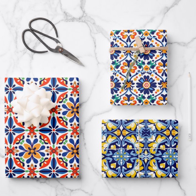 Papier d'enveloppement Talavera mexicain (Recto)