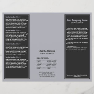 Papier Dépliant à bordure simple bleu gris