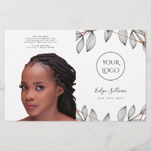 Papier dépliant bifold à cadre de feuillage