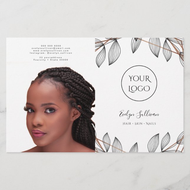 Papier dépliant bifold à cadre de feuillage (Devant)