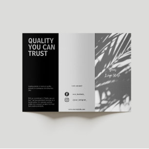 Papier Dépliant moderne noir et blanc pour entreprises à