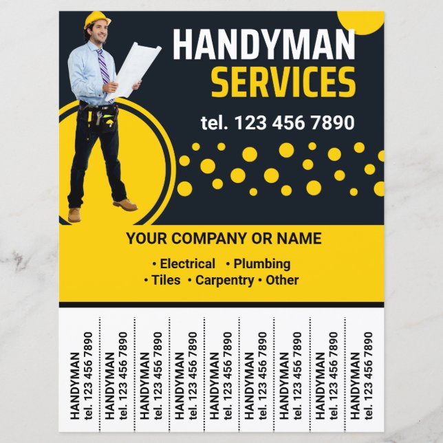 Papier Dépliant promotionnel pour les services d'homme à  (Devant)