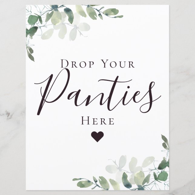 Papier Déposez vos culottes ici signe de Fête des mariées (Devant)