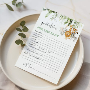 Papier Des animaux safari de verdure prédictions pour béb