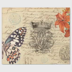 Papier des Schmetterlings-Skript-60lb Decoupage Geschenkpapier