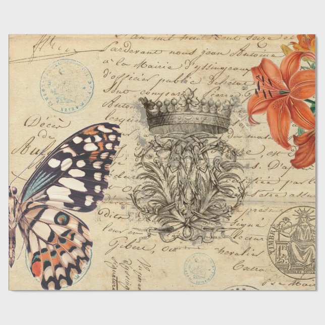 Papier des Schmetterlings-Skript-60lb Decoupage Geschenkpapier (Flach)