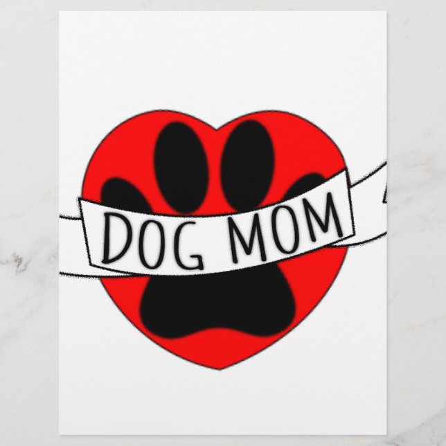 Papier Dessin De Chien Maman Paw Et Red Heart (Devant)