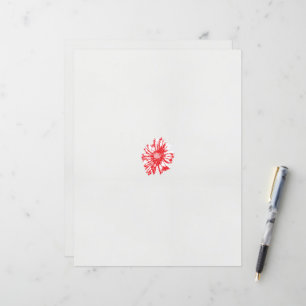 Papier dessin d'une fleur rouge sur un arrière - plan bla