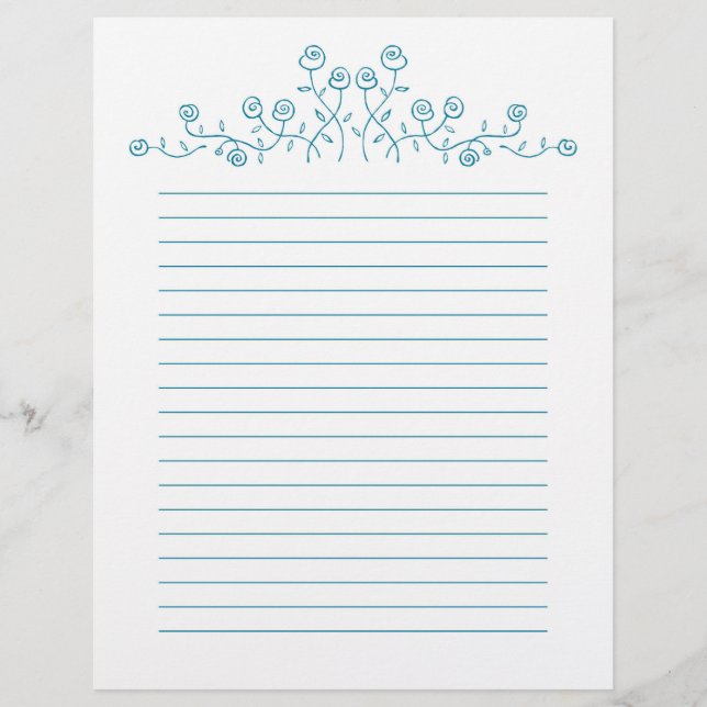 Papier Dessin rose de la ligne bleue. (Devant)