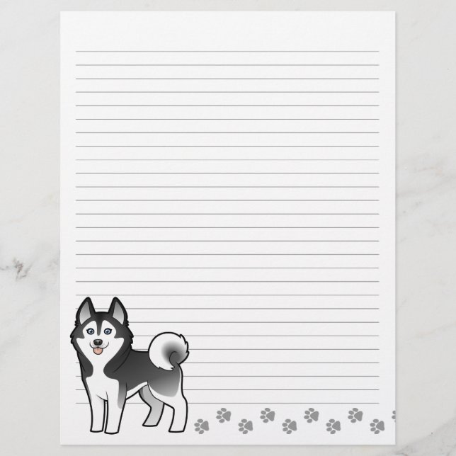 Papier Dessin Sibérien Husky / Malamute d'Alaska (Devant)