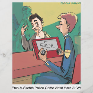 Papier Dessinateur de scènes de crime de la police humori