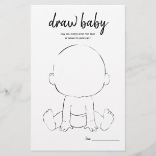 Papier Dessiner bébé minimaliste Baby shower jeu
