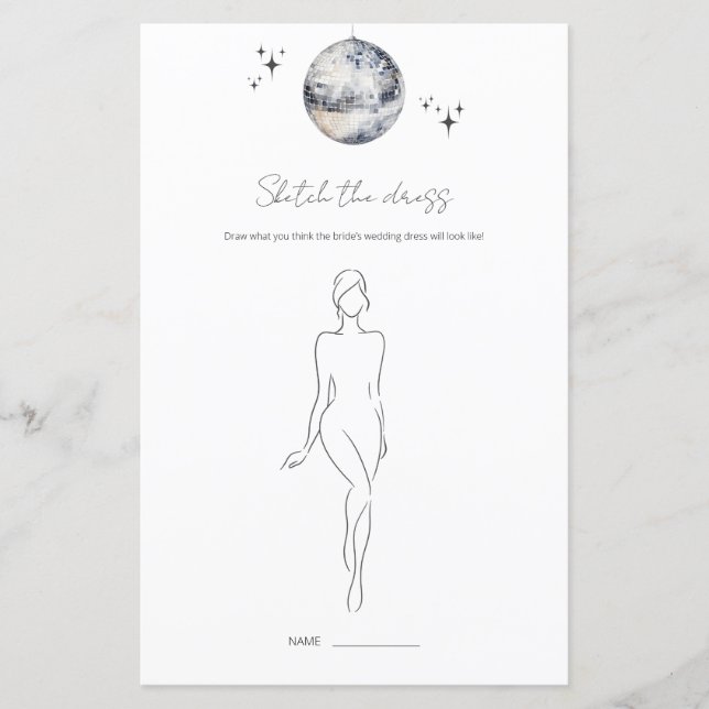 Papier Dessiner Le Dress Disco Ball Fête des mariées Jeu (Devant)