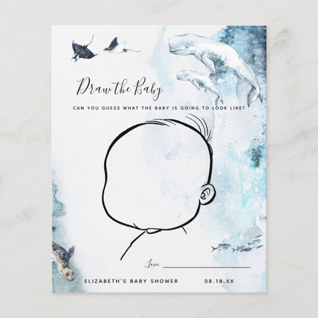 Papier Dessinez le bébé | Jeu Baby shower (Devant)