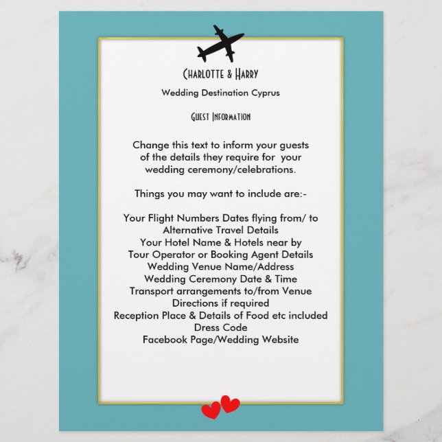 Papier Destinations des mariages à l'étranger Information (Devant)